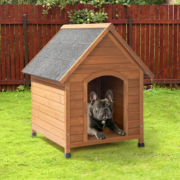 39-Inch Waterproof Fir Dog House with Elevated Floor