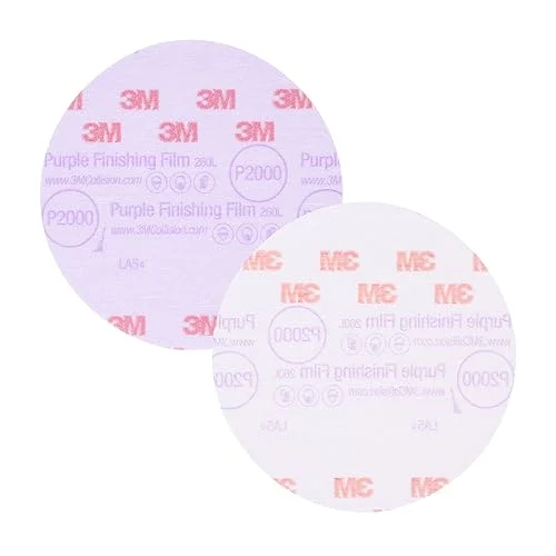 3M Hookit Purple Finishing Film Abrasive Disc 30666, 6 in, 2000+ Grade, 50 Pack, Clear Coat Sanding, Paint Finishing, Defect Removal, Long Lasting