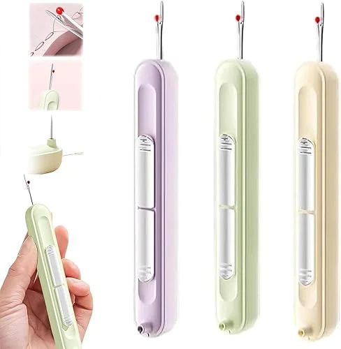 3Pcs 2 in 1 Automatic Needle Threaders Seam Ripper,2 in 1 Needle Threader Seam Ripper,2-in-1 Needle Threader & Seam Ripper Tool, 2025 New 2 in 1 Upgraded Needle Threader Seam Ripper Tool