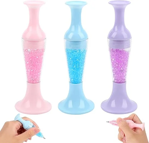 3PCS Diamond Art Pens,Diamond Pain-ting Pens,Flower Pot Shaped Point Drill Pen,Diamond Art Painting Kits,for Nail Art Crafts Making