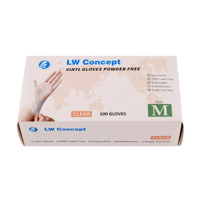 4.5g 4MIL Disposable Vinyl Gloves Size M 100 pcs
