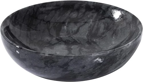 4.72 Inch Small Decorative Bowls, Natural Marble Decorative Bowls for Home Decor, Key Bowl, Coffee Tables Centerpiece, Soap Serving Bowl, Incense Burner, Smudge Bowl