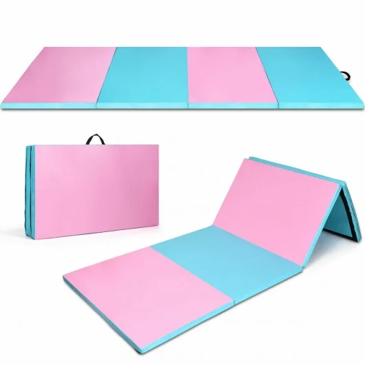 4′ x 10′ x 2″ Folding Gymnastics Tumbling Gym Mat-Blue