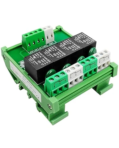 4 Channel Relay Module 1 SPDT DIN Rail Mount 24V DC/AC Interface Relay Module Replace FY-T734-24VACDC