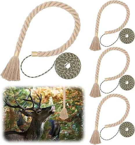 4 Pack Hemp Scrape Rope 30 Inch Deer Scent Rope for Deer Hunting Mock Scrape Rope Rigid Hemp Rope Deer Hunting Accessories for Deer Hunting