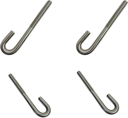 4 Pc Marine Boat Stainless Steel T316 5/16′ x 3′ J Bolt Spring Hook J-Bolt J Hook