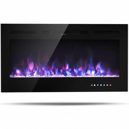 40 ” Electric Fireplace Recessed Wall Mounted with Multicolor Flame