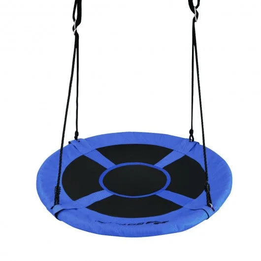 40″ 770 lbs Flying Saucer Tree Swing Kids Gift with 2 Tree Hanging Straps-Blue