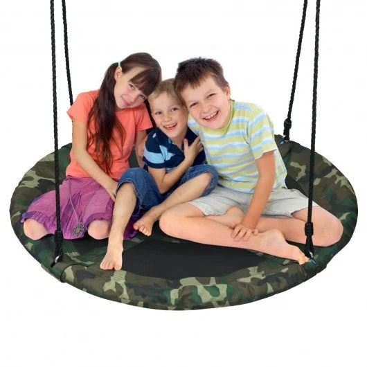 40″ Flying Saucer Tree Swing Outdoor Play Set w/ Adjustable Ropes Gift for Kids