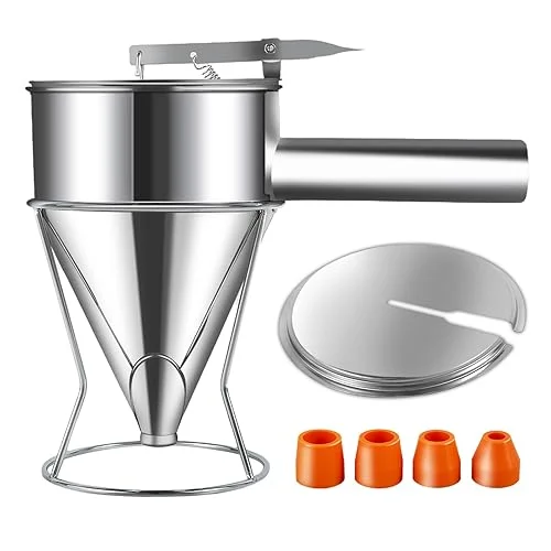40oz Pancake Batter Dispenser, Large Capacity Cupcake Dispenser with Stand, Cupcake Dispenser Funnel Funnel Cake Dispenser for Pancakes, Cupcakes or Any Baked Goods