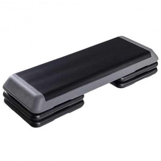 43″ Height Adjustable Fitness Aerobic Step with Risers-Gray