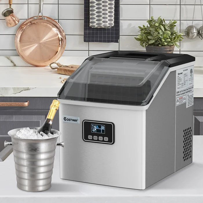 48-Pound/24-Hour Stainless Steel Countertop Ice Maker