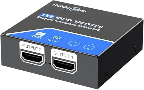 4K HDMI Splitter for Dual Monitors 1 in 2 Out Dual HDMI Adapter for Two Double Monitors Not Extended Display Taptop Hub Extender Splitter