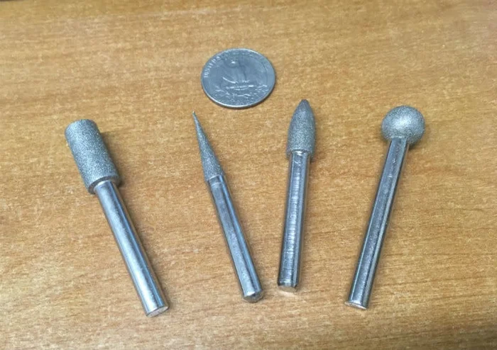 4pc Diamond Burr Set 1/4 Shank Fine Grit