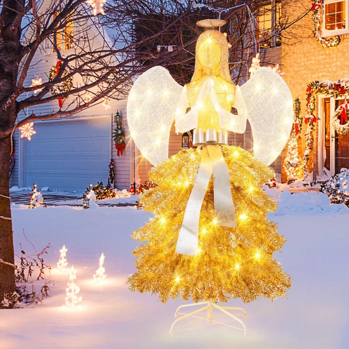 5.2FT Lighted Artificial Christmas Tree Angel
