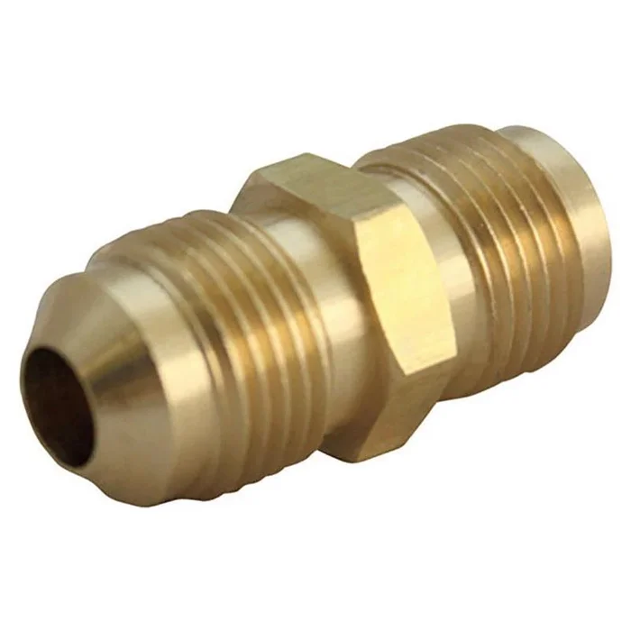 5/8 In. Flare X 1/2 In. D Flare Yellow Brass Union