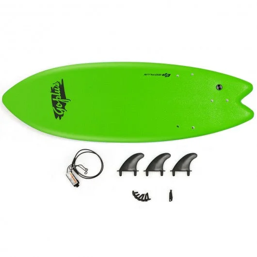 5’5″ Ocean Foamie SurfBoard with Rope and 3 Fins-Green