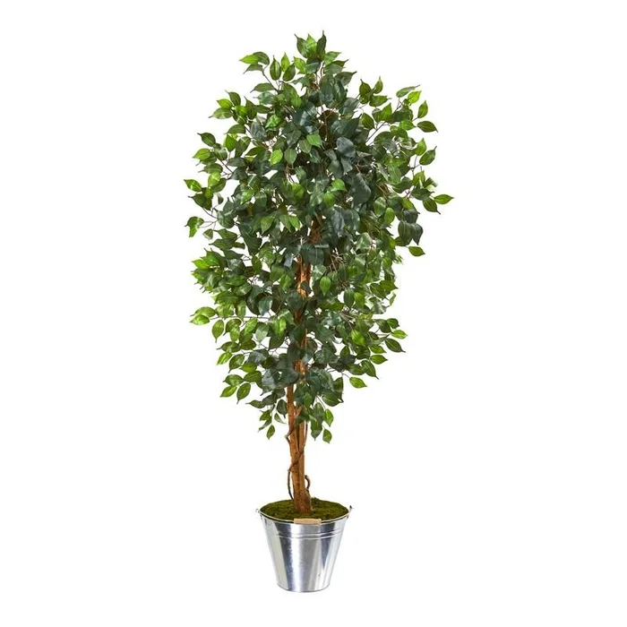 5′ Ficus Artificial Tree in Tin Bucket