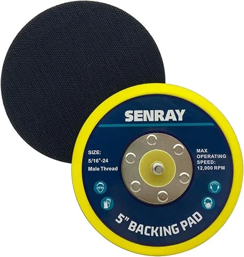 5 Inch Dual-Action Hook & Loop Molded Urethane Flexible Backing Plate for Random Orbital Sander Car Polisher – 2 PCS Set