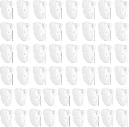 50pcs Cubicle Clips, Fabric Panel Wall Clips Plastic Cubicle Pins Cubicle Picture Hangers Holder Cubicle Accessories for Hanging Pictures Photo Frame Notes Memos Office Home (White)