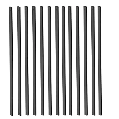 51 Pack Deck Balusters 32-1/4'' Bow Baluster, Black Metal Deck Spindle and Stairs Railing with Screws,Hollow Rectangle Deck Balusters for Deck Railing Porch