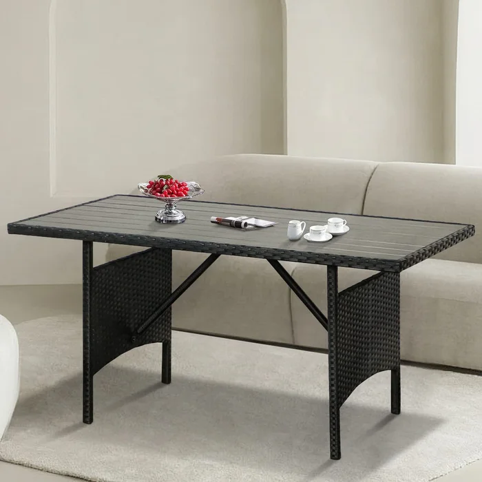 54-Inch Wicker Outdoor Dining Table