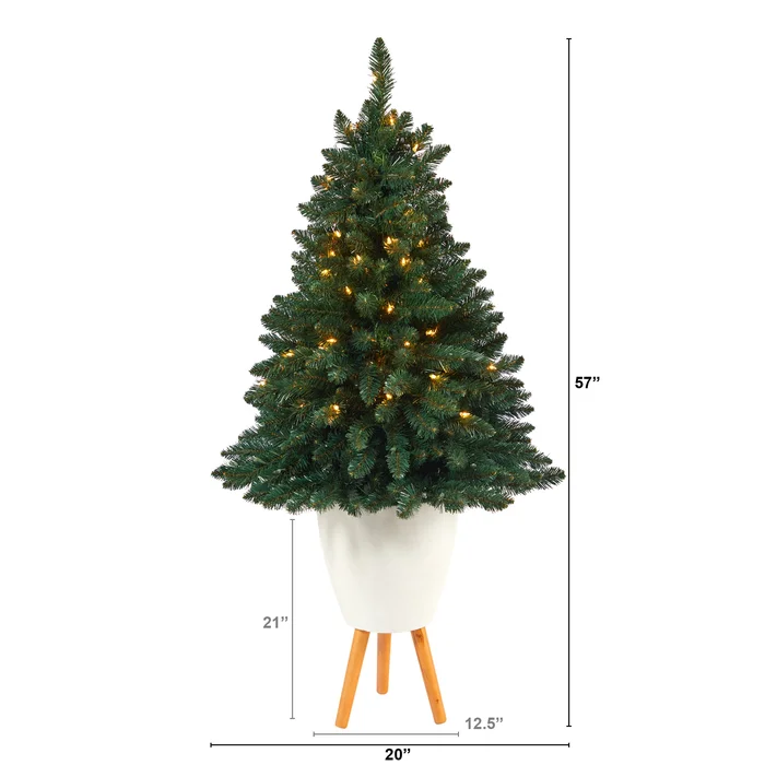 57′ Northern Rocky Spruce Artificial Christmas Tree w/ 100 Clear Lights