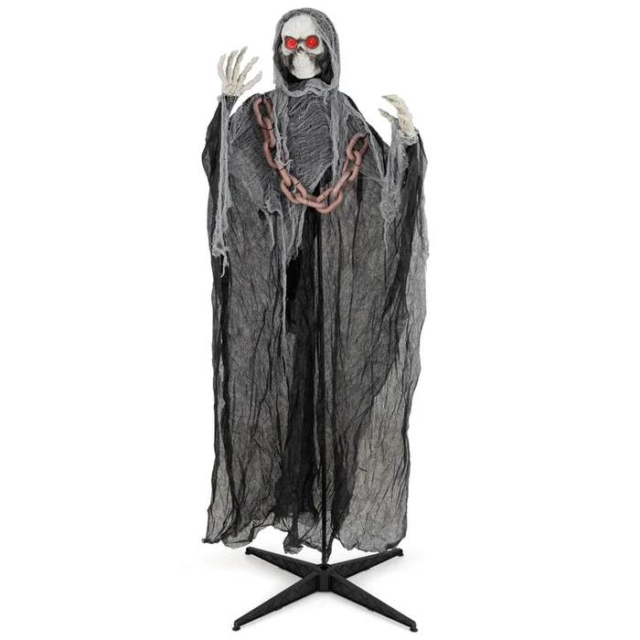 6.4 FT Halloween Animatronic Standing Grim Reaper Decoration
