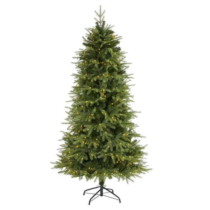 6′ Vancouver Fir ‘Natural Look’ Artificial Christmas Tree w/ 350 Clear LED Light