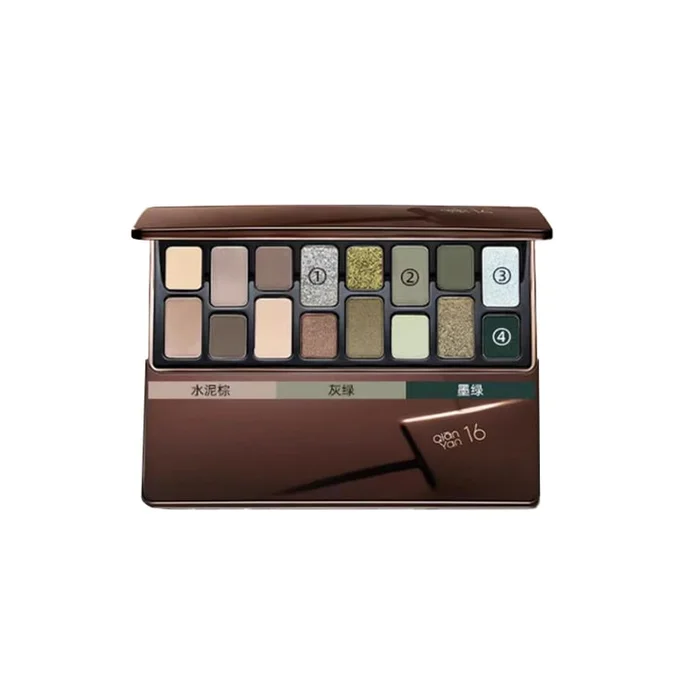 6 Color Eyeshadow Plate Hyper Color Hyper Color Smoky Eye Series # Monologue – Modern Brown Green Plate