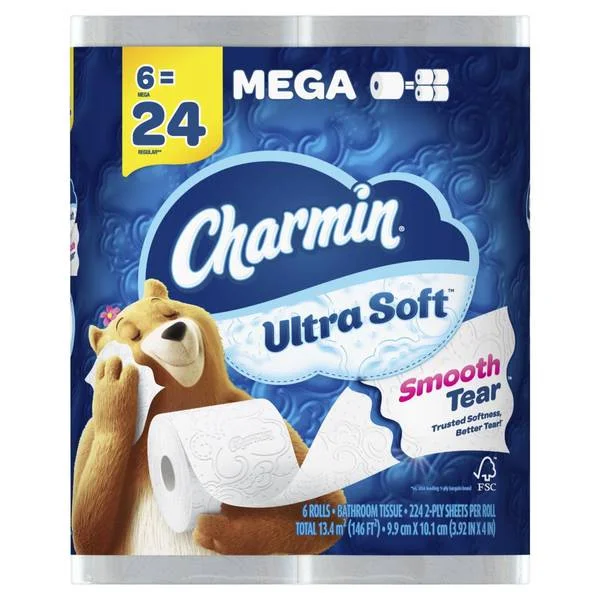 6-Count Ultra Soft Mega Toilet Paper Rolls