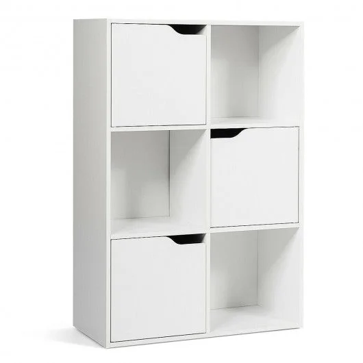 6 Cube Wood Storage Shelves Organization
