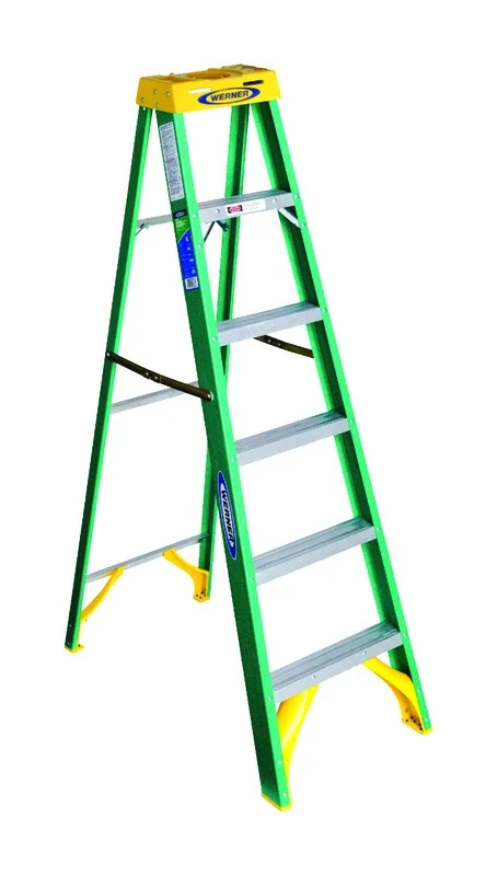 6 Ft. Fiberglass Step Ladder Type Ii 225 Lb. Load Capacity With Holster Top