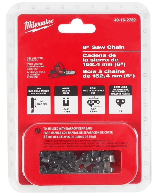 6 In. Replacement Chainsaw Chain With 28 Drive Links And 0.043 In. Gauge
