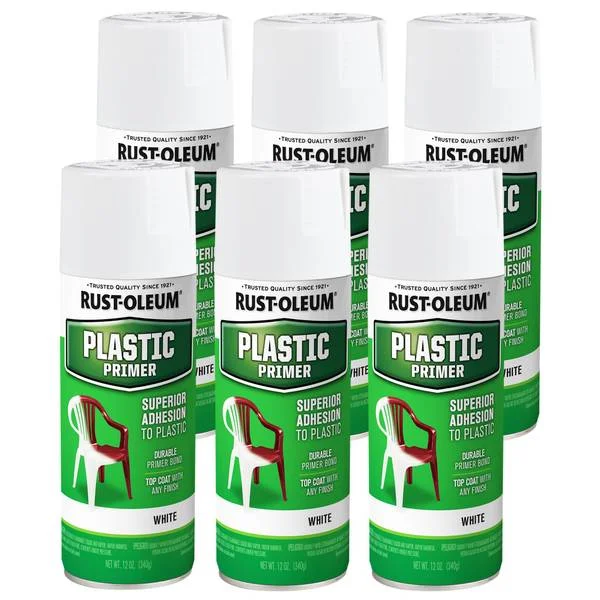 6-Pack 12 oz Flat White Plastic Spray Primer