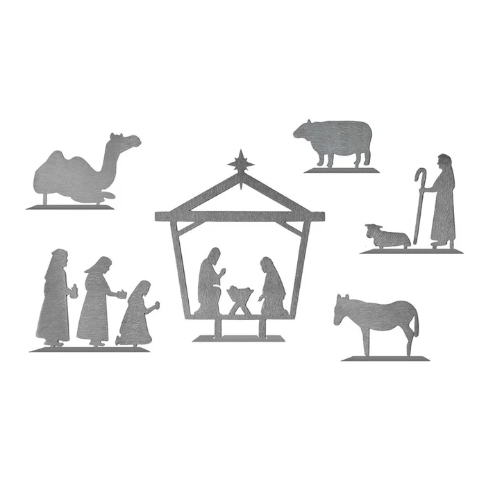 6-Piece Steel Nativity Scene Decoration Set