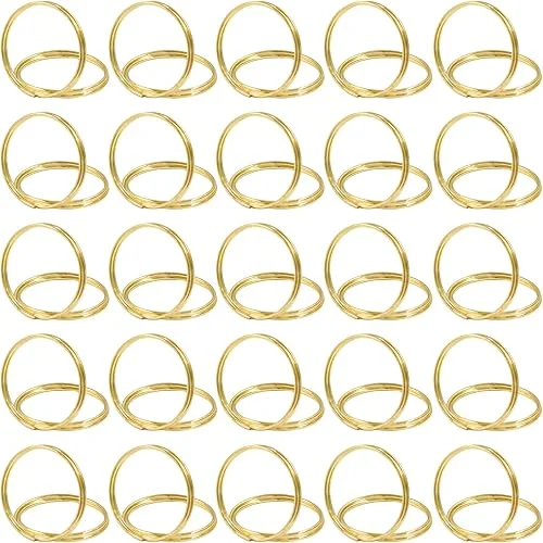60 Pack Gold Place Card Holder – Round Shape Table Place Cards Holder – Mini Table Card Photo Picture Holders for Wedding Party Birthday Office