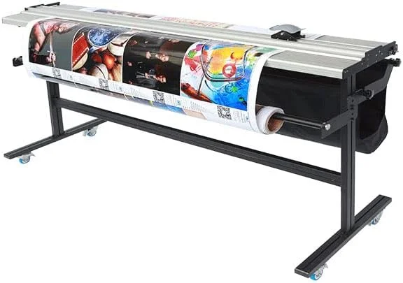 63 Inch Manual Large Format Paper Trimmer Cutter KT Board Cutter with Support Stand for Wall Paper, Transfer Paper, PVC, PP and More US Stock