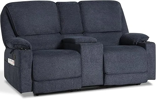 67.9′ RV Loveseat Recliner Double Recliner RV Sofa, Wall Hugger Reclining RV, Manual Reclining Sofa, RV Theater Seats, Home Theater Seating, RV Theater Seating, RV Furniture, Navy Blue