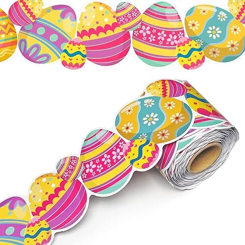 68.9 Feet Bulletin Board Borders，Colorful Egg Border and Bulletin Board Border Decoration,Trim Poster Borders Classroom Decoration for School Classroom Offices Doors Decoration Strips