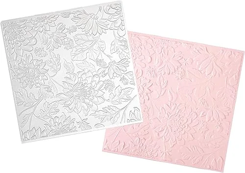 6×6inch Peony Flowers 3D Embossing Folder, Clear