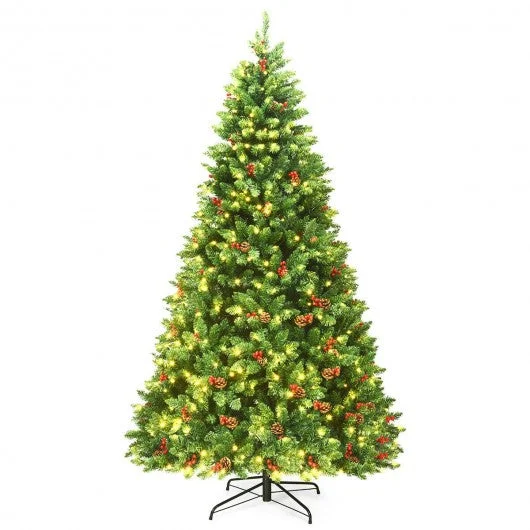 7.5Ft Pre-lit Hinged Christmas Tree with 550 LED Lights