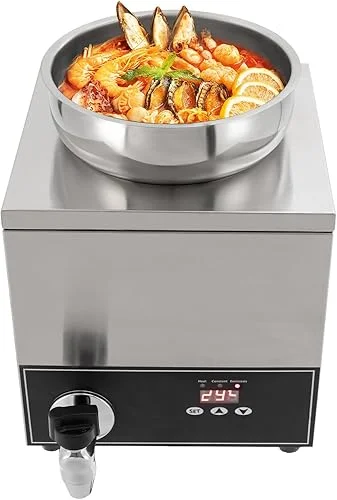 7L Boba Maker Machine Commercial Boba Cooker Commercial Boba Pearl Maker Pearl Tapioca Cooker for Bubble Tea Milk Tea Boba Pot with Faucet and Spoon