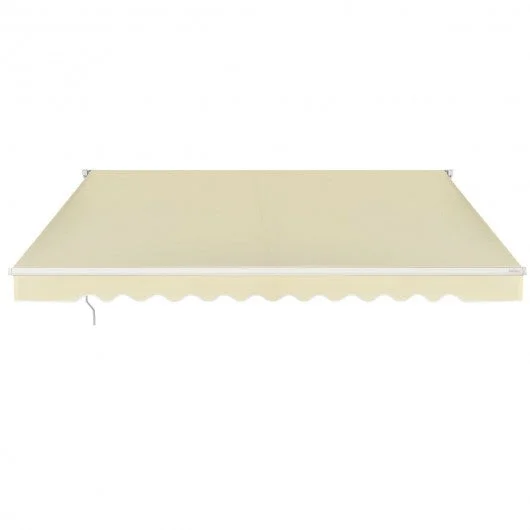 8.2’×6.5′ Retractable Patio Awning Aluminum Deck Sunshade-Beige