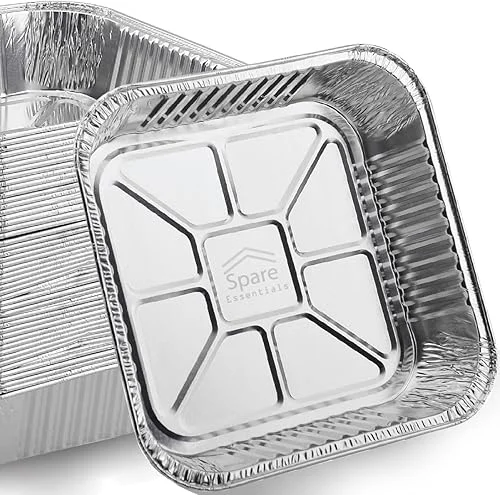 8×8 Foil Pans (55 Pack) – 8 Inch Square Aluminum Pans – Disposable Baking Pans for Heating, Prepping Food & Baking Cakes – Aluminum Baking Pans Disposable – 8 x 8 Baking Pan – Bottom: 6.5×6.5
