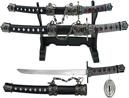 8′ & 6.5′ Samurai Style Letter Opener with Stand (Black)