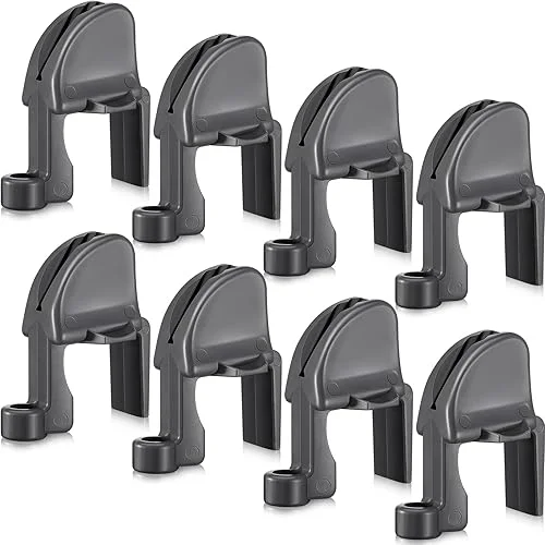 8 Pcs Boat Fender Clips Adjustable Pontoon Boat Square Rail Fender Cleats Rail Fender Cleats Quick Adjust Boat Fender Clips Hanger Holders for Pontoon Bumpers Boat Accessories for Bumpers, Grey