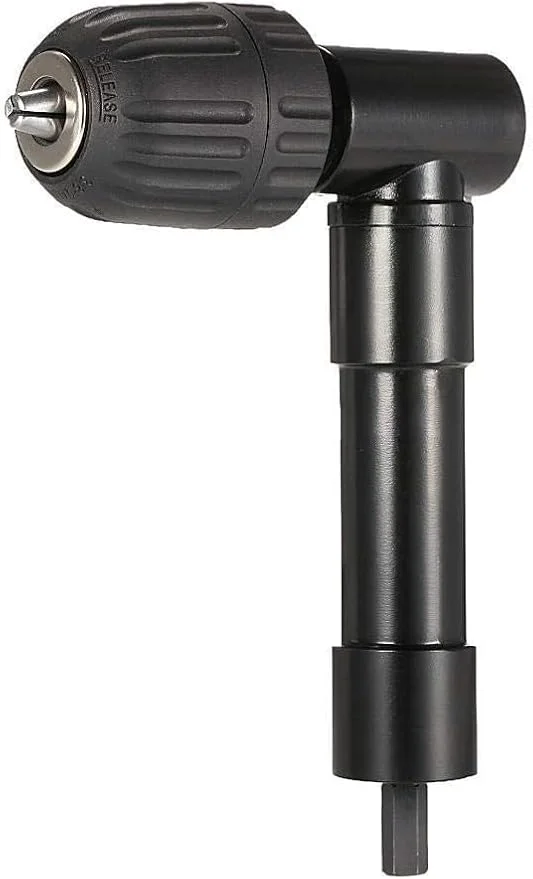 90 Degree Right Angle Bend Extension 0.8-10mm Cordless Drill Attachment Adapter 8mm Hex Shank Power Electric Drill Tool (Jaw Chuck Range/0.8-10mm)