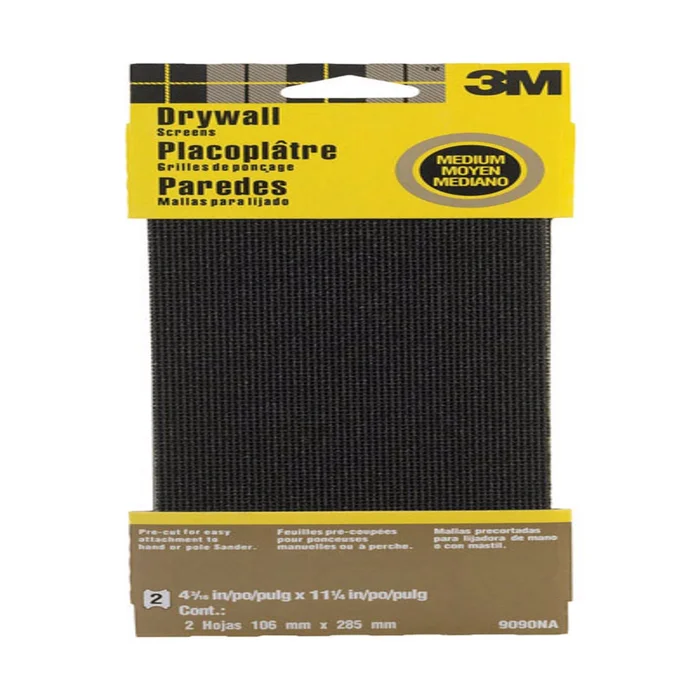 9090 Sanding Screen, 11 In L, 4-3/8 In W, 80 Grit, Medium, Silicone Carbide Abrasive, Cloth Backing