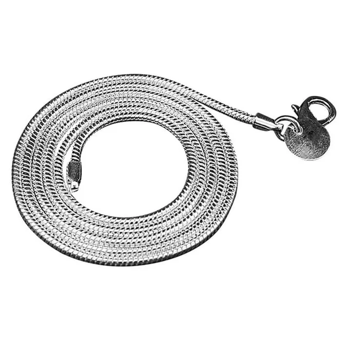 .925 Sterling Silver Snake Rope Necklace